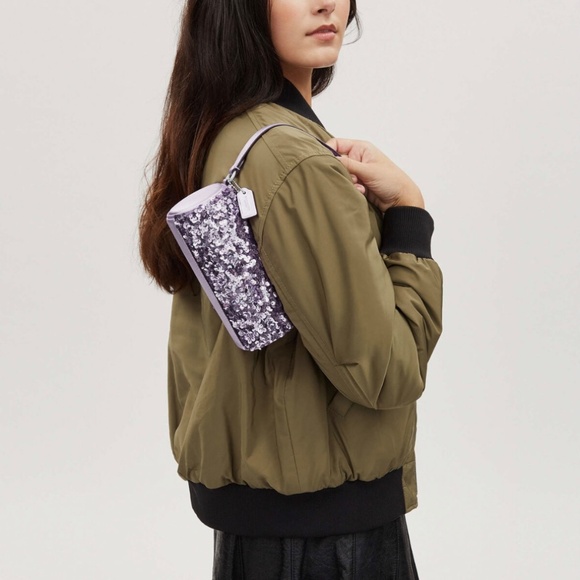 Coach Nolita Sequence Leather Barrel Small Bag Silver/ Lilac - Picture 2 of 16